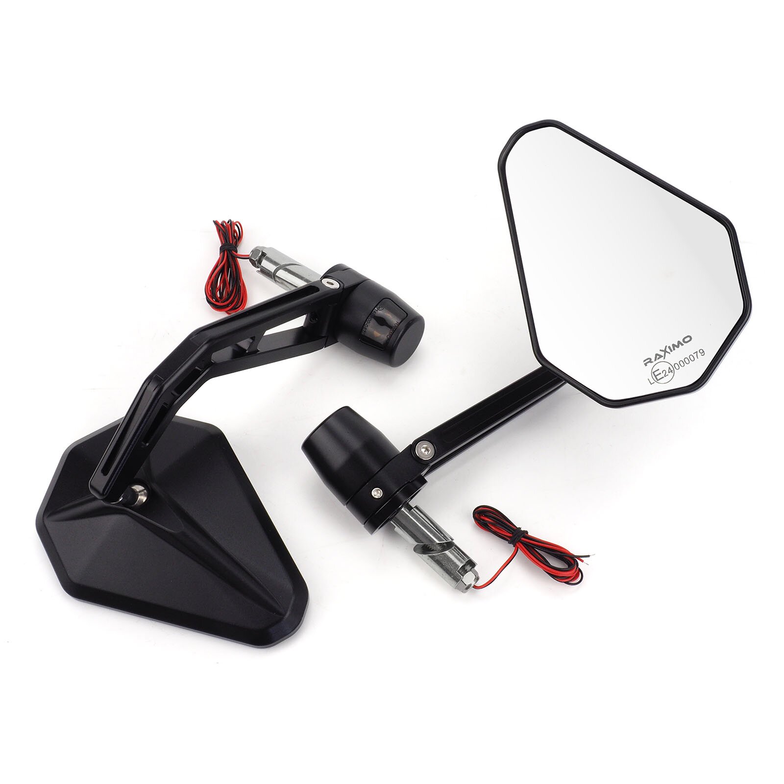 Handlebar end mirror with handlebar end indicators set