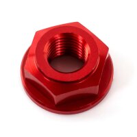 Aluminium Sprocket Nut 7075 M10 x 1,25  red