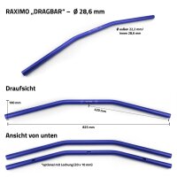 Aluminium handlebar "flat Drag Bar " conical 28.6 mm