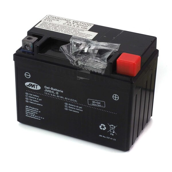 Batterie Gel Batterie YB4L-B 5AG / JMB4L-B (5Ah) für Suzuki DR 250 S SJ42A 1985-1989