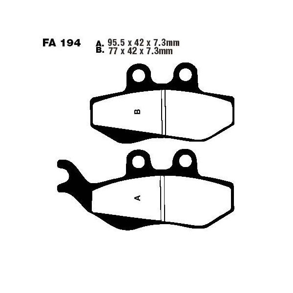 Bremsbelag (Bremsklotz) Carbon Scooter EBC vorne/hinten