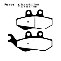 Bremsbelag (Bremsklotz) Carbon Scooter EBC vorne/hinten for Model:  