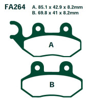 Bremsbelag (Bremsklotz) Carbon Scooter EBC vorne/hinten for Model:  