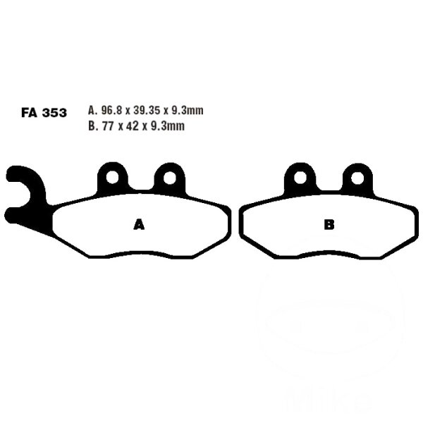 Bremsbelag (Bremsklotz) Carbon Scooter EBC vorne/hinten