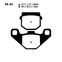 Bremsbelag (Bremsklotz) Carbon Scooter EBC vorne/hinten for Model:  