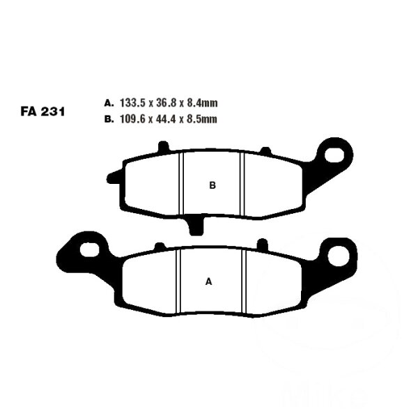 Bremsbelag (Bremsklotz) Standard EBC vorne/hinten