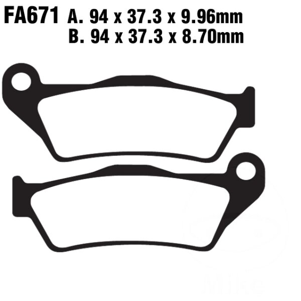 Bremsbelag (Bremsklotz) Semi-Sinter V EBC hinten für BMW K 1300 R K12S/K43 2010