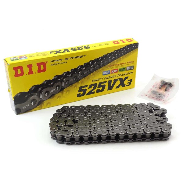 Motorcycle Chain D.I.D X-Ring 525VX3/118 with rivet lock