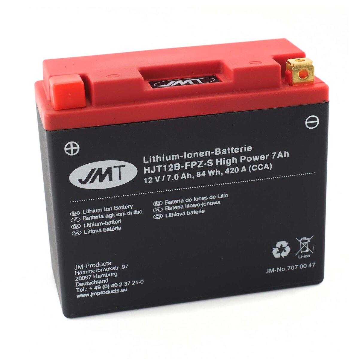 JMT Lithium 707 00 37 Ionen Motorrad-Batterie, 12 Volt : : Auto &  Motorrad