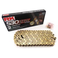 Chain from RK with XW-ring GB530ZXW/116 open with rivet lock