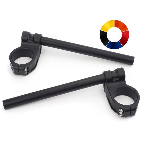 Clip-on handlebar CNC milled aluminum Raximo SBK TÜV approved 53 mm