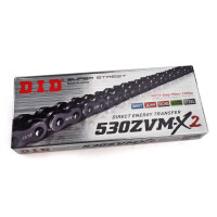 Chaîne D.I.D X-ring 530ZVMX2/128 avec fermeture à rivet