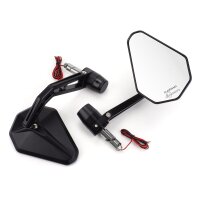 Handlebar end mirror with handlebar end indicator